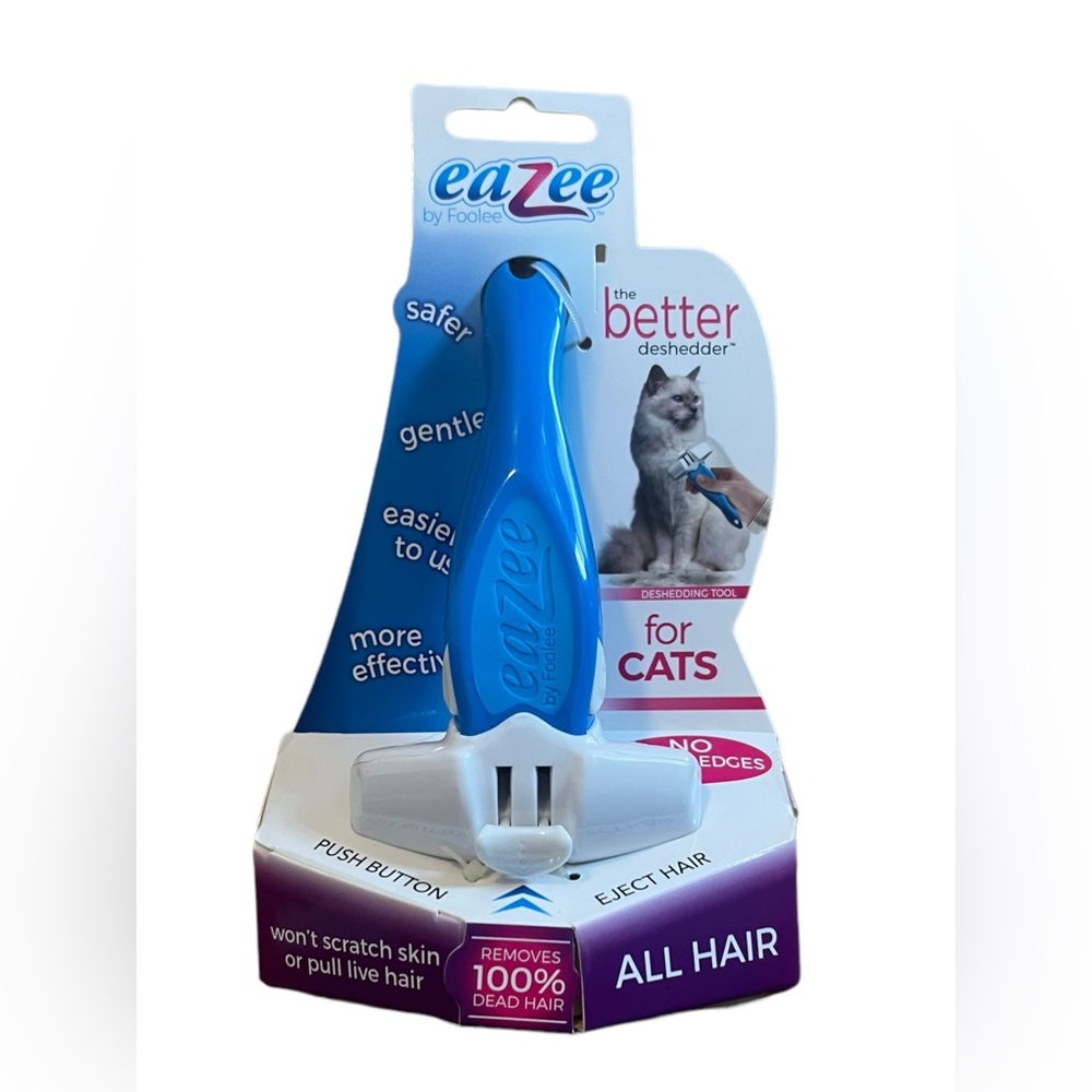 Eazee Cat DeShedding Blue Brush By Foolee